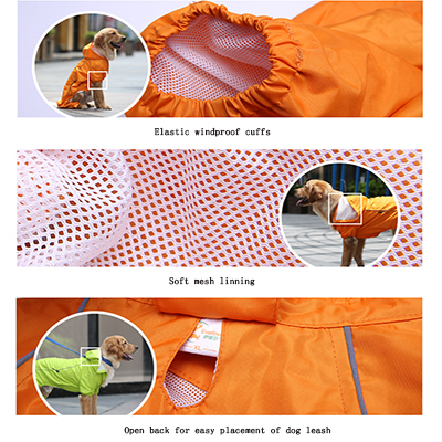 Large Dog Waterproof Breathable Hoodie Raincoat