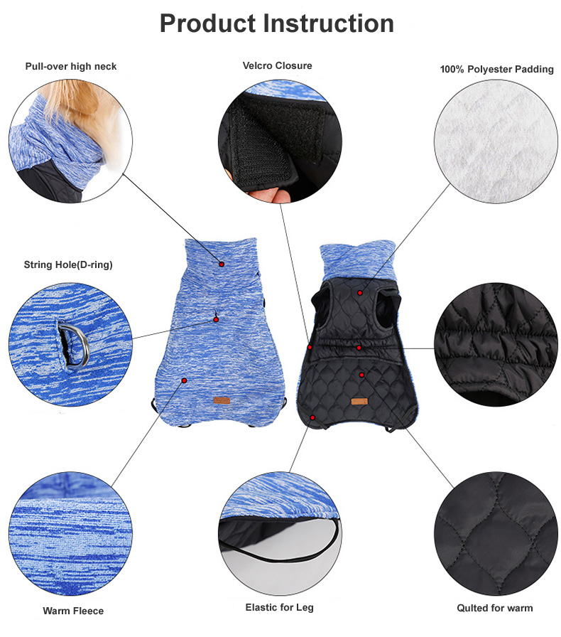 pet winter coat fleece lined
